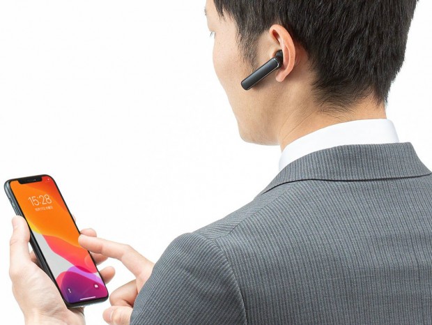 すべての操作がボタン1つでできるBluetooth片耳ヘッドセットがサンワサプライから