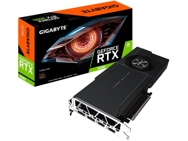 GIGABYTE、外排気クーラーを搭載する「GeForce RTX 3090 TURBO 24G」