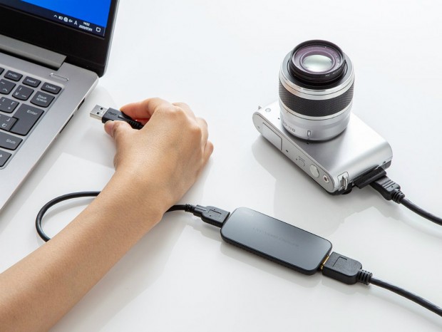 デジカメやビデオカメラをWebカメラにするアダプタ、サンワサプライ「USB-CVHDUVC1」