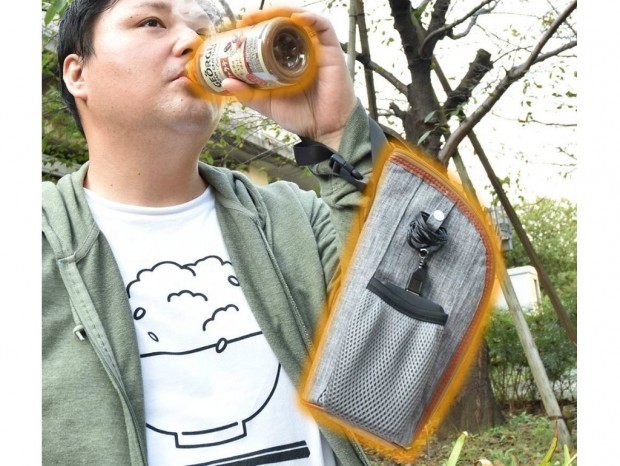 ホットドリンクの温かさが続く、サンコー「ヒーター内蔵ホッとキーパーポーチ」