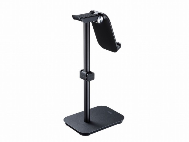 サンワサプライ、スマホとヘッドホンを収納できるニコイチスタンド「PDA-STN40BK」