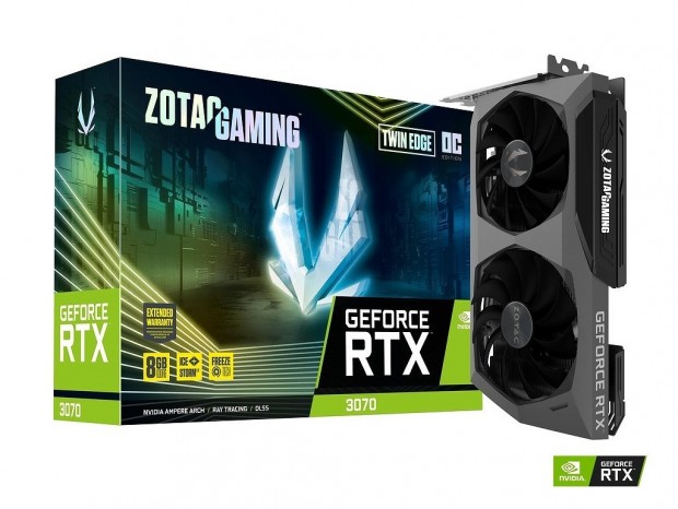 ZOTAC、「IceStorm 2.0」クーラー装備のOCモデル「GeForce RTX 3070 Twin Edge OC」