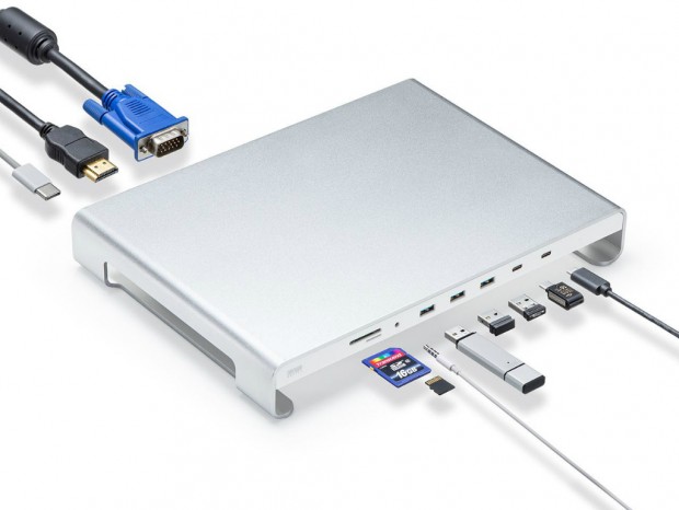 USB Type-Cドック機能を備えたアルミニウム製スタンドがサンワダイレクトから