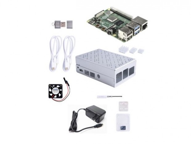 ファン付きアルミニウムケースなど必要なものがすべて揃う「RaspberryPi 4 スターターキット」