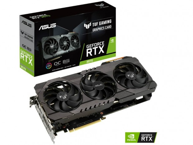 ASUS TUF Gaming、3連ファンクーラー搭載のOCモデル「TUF-RTX3070-O8G-GAMING」