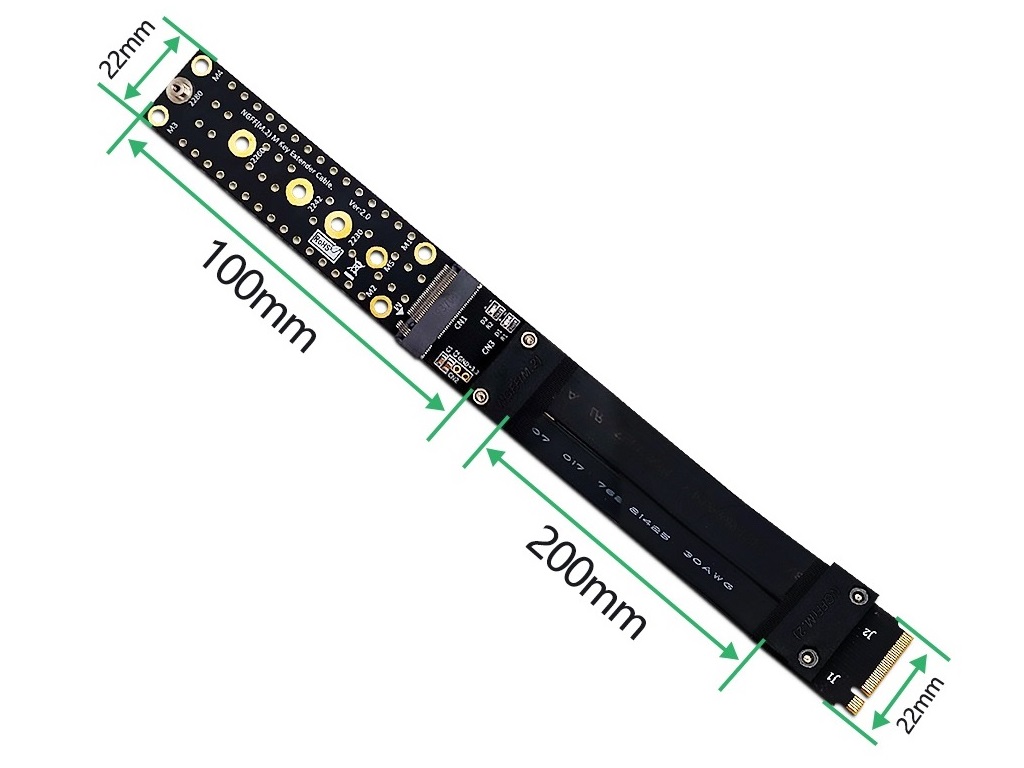 Sintech、M.2スロットを200mm長くするキワモノ延長ケーブル Sintech、M.2スロットを200mm長くするキワモノ延長ケーブル