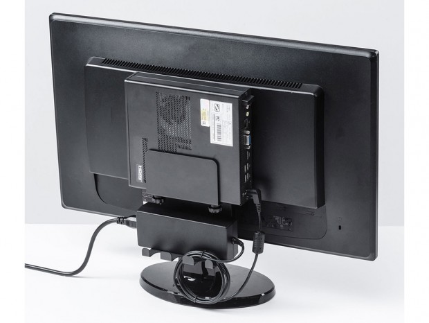 VESAマウント取付小型PC&HDDホルダーでデッドスペースを有効活用