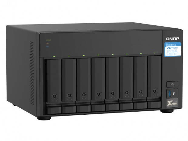 1.7GHzクアッドコアSoC搭載のビジネス向け8ベイNAS、QNAP「TS-832PX」