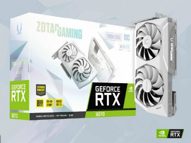 ZOTAC、「GeForce RTX 3070 Twin Edge OC」に数量限定のホワイトモデル追加