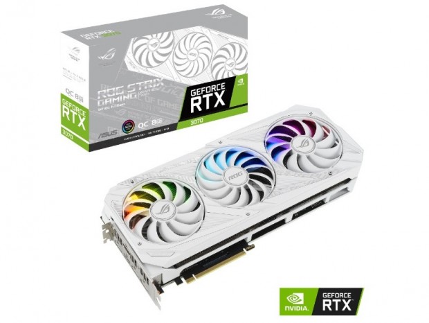 ASUS「ROG」、白いGeForce RTX 3070グラフィックスカード国内取り扱い開始