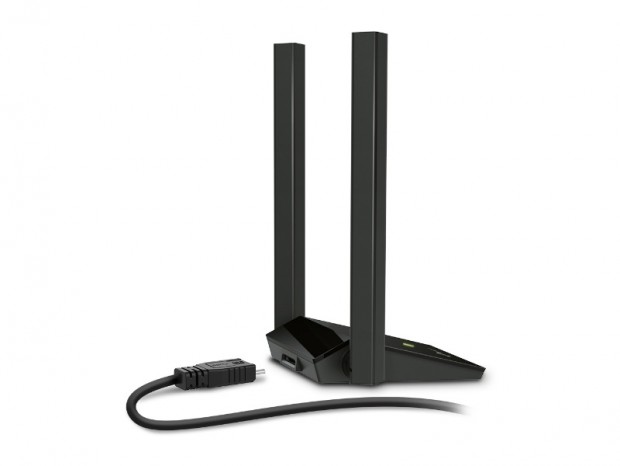 2基のハイゲインアンテナを搭載する無線LAN子機、ティーピーリンク「Archer T4U Plus」