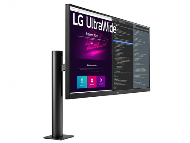 アームスタンド標準装備の34型ウルトラワイド液晶ディスプレイ、LG「34WN780-B」