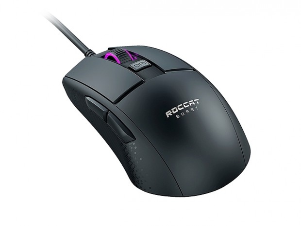 クリック耐久性1億回の光学スイッチを採用する軽量マウス、ROCCAT「Burst Core」