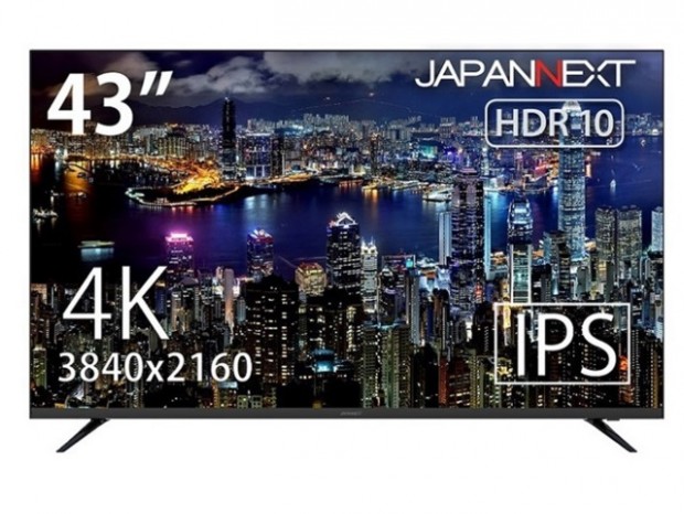 4K HDR対応の43型液晶、JAPANNEXT「JN-IPS4300TUHDR」1月中旬発売