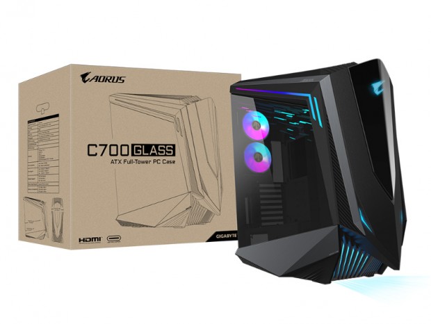 AORUSデザインのフルタワーゲーミングPCケース、GIGABYTE「AORUS C700 