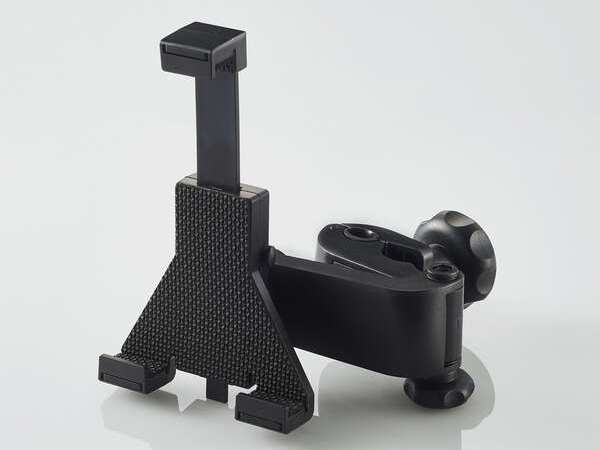 エレコム、ヘッドレストにスマホ・タブレットを設置できる後部座席用の車載ホルダー