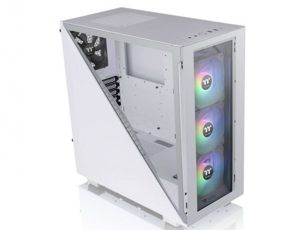 トライアングル強化ガラスパネル採用のミドルタワー、Thermaltake「Divider 300 TG」