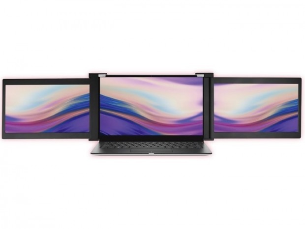 ノートPCを3画面化するモバイルデュアルディスプレイ、アペックス「AXD116M」