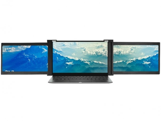 ノートPCでトリプルディスプレイを可能にする2画面液晶、JAPANNEXT「Tri-Screen」