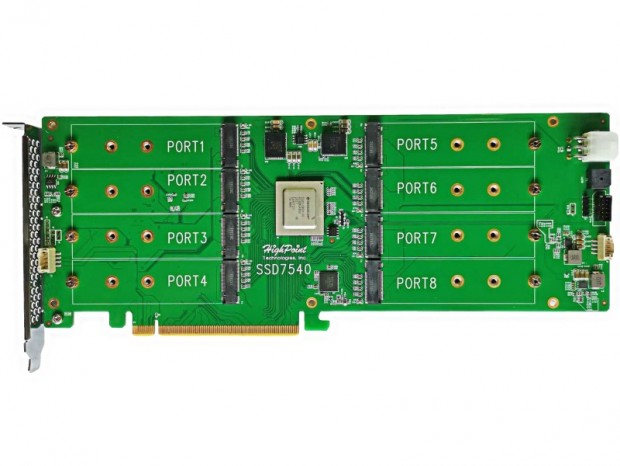 8枚のNVMe M.2 SSDを搭載できるPCIe4.0x16 RAIDカード、Highpoint「SSD7540」