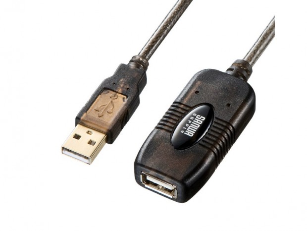 USBケーブルを5m延長できるリピーター付きケーブルがサンワサプライから