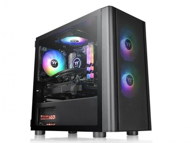 フロントメッシュのミニタワーPCケース、Thermaltake「V150 TG ARGB Breeze」