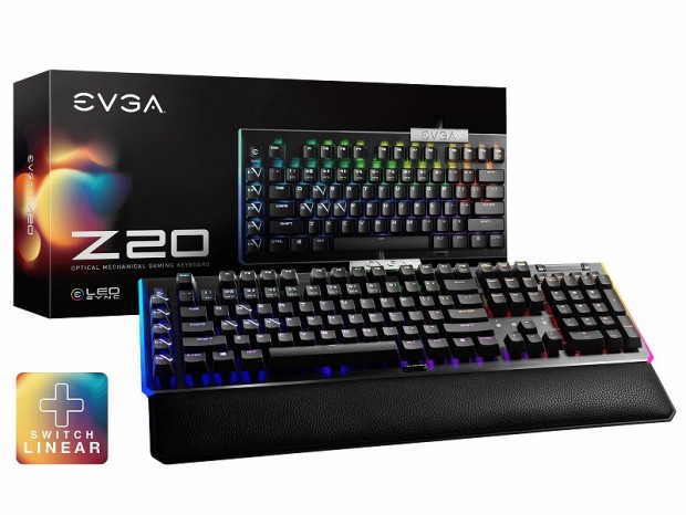 EVGA、近接センサーで起動する光学スイッチ搭載ゲーミングキーボード「Z20」