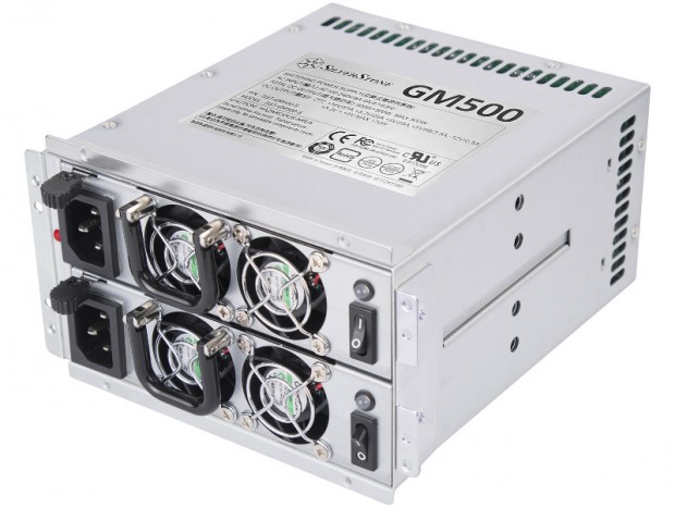 SilverStone、80PLUS SILVER認証の500Wリダンダント電源ユニット「GM500-S」