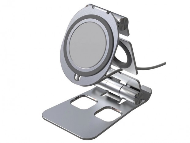 MagSafeとApple Watch充電器がまとめて固定できる、アルミ合金製スタンドが上海問屋から