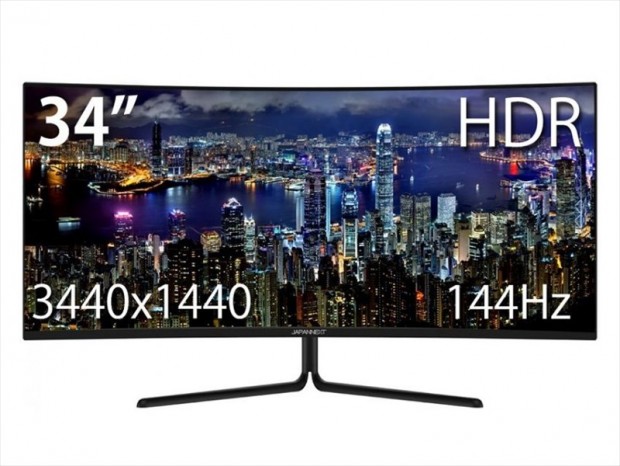 JAPANNEXT、144Hz駆動の34型ウルトラワイドゲーミング液晶「JN-VCG34144UWQHDR」