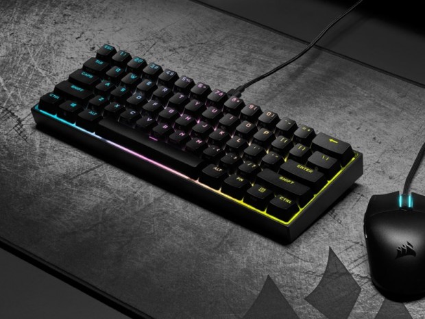CORSAIR、最大8,000Hzレート対応の60％サイズメカニカル「K65 RGB MINI」