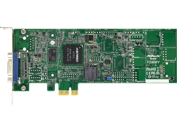 PCIe2.0（x1）接続のロープロファイルグラフィックスカード、ASRock Rack「TOMMY」