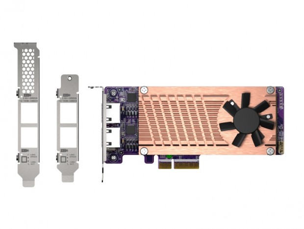2.5G LANとM.2 SSDを2基ずつ増設できる拡張カード、QNAP「QM2-2P2G2T」