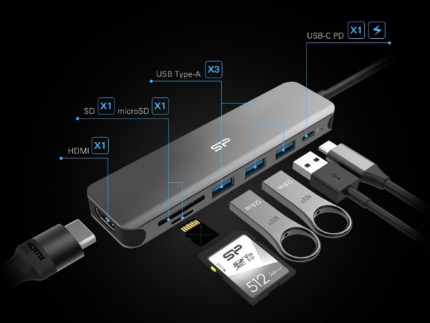Silicon Power、7つのインターフェイスを備える小型USBドック「Boost SU20」