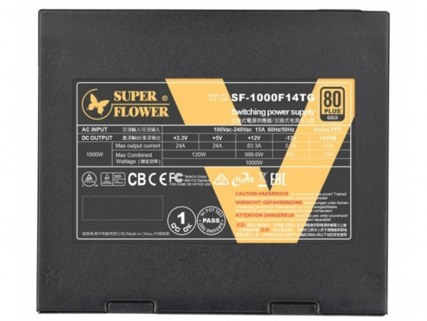 奥行きを130mmに抑えた1,000W GOLD電源、Super Flower「LEADEX V Gold PRO 1000W」