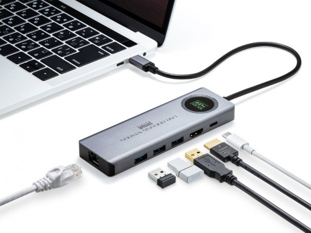 電圧・電流チェッカー機能を搭載したUSBドッキングステーションがサンワサプライから
