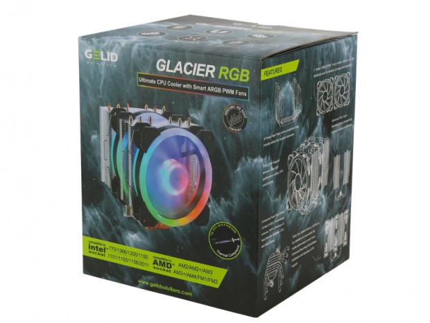 3連ファン構成も可能なツインタワーサイドフロー、GELID「GLACIER RGB」