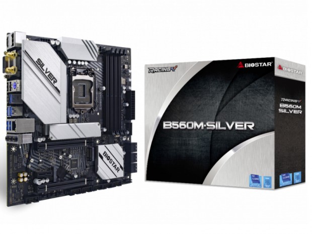 BIOSTAR、Intel B560採用のゲーミングMicroATXマザーボード「B560M-SILVER」