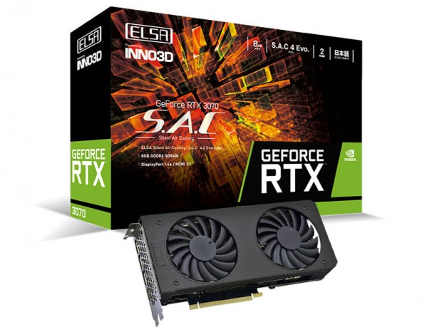 エルザ、質実剛健なS.A.C 4 Evolution搭載「ELSA GeForce RTX 3070 S.A.C」発売