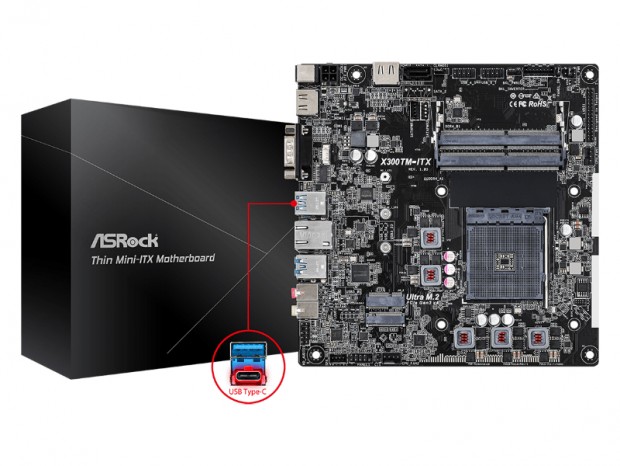 Ryzen 4000G対応のThin Mini-ITXマザーボード、ASRock「X300TM-ITX」