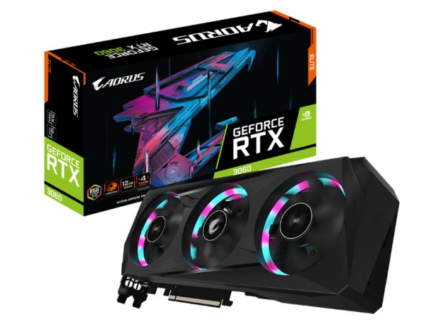 GIGABYTE、リングLEDファンによるWINDFORCE 3X搭載のGeForce RTX 3060発売