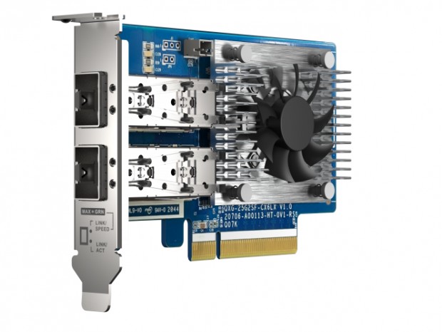 デュアル25ギガビットLAN搭載ネットワークカード、QNAP「QXG-25G2SF-CX6」