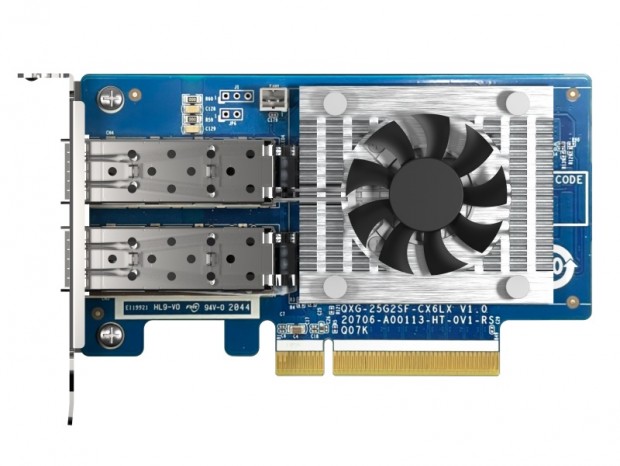 デュアル25ギガビットLAN搭載ネットワークカード、QNAP「QXG-25G2SF-CX6」