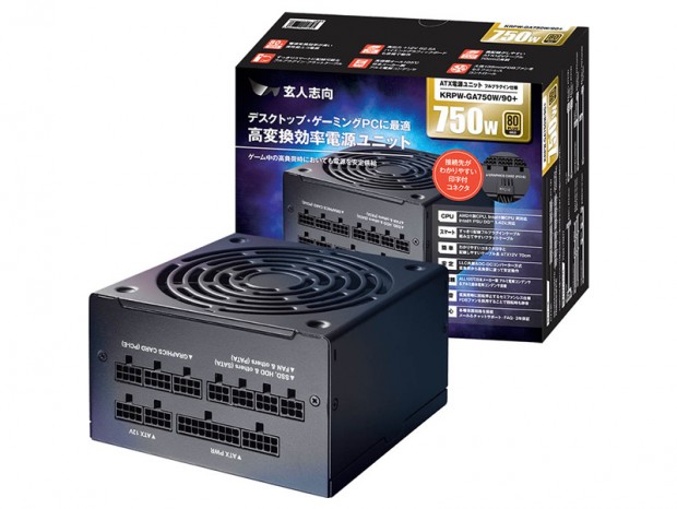玄人志向の80PLUS GOLD認証電源「KRPW-GA」シリーズ計2種発売