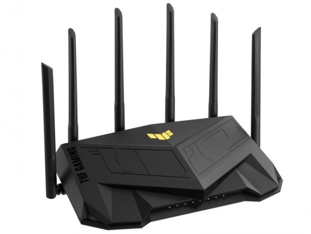 6本の大型アンテナを搭載するWi-Fi 6ゲーミングルーター、ASUS「TUF Gaming AX5400」