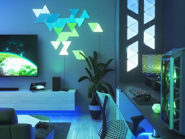 [中古] Nanoleaf スマートLEDパネル Aurora Smarter Kit パネル9枚 動作確認済み (3) Nanoleaf Aurora Smarter Kit スマートLEDパネル Nanoleaf Aurora