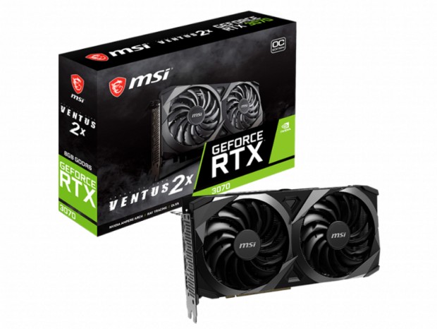 MSI、LHR版GeForce RTX 3070を搭載したデュアルファンモデル「VENTUS 2X」発売