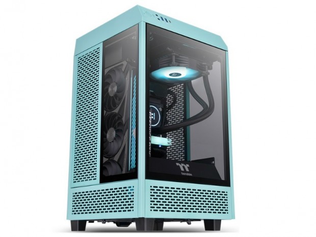 3面強化ガラスのMini-ITXケース、Thermaltake「The Tower 100」にターコイズブルー追加