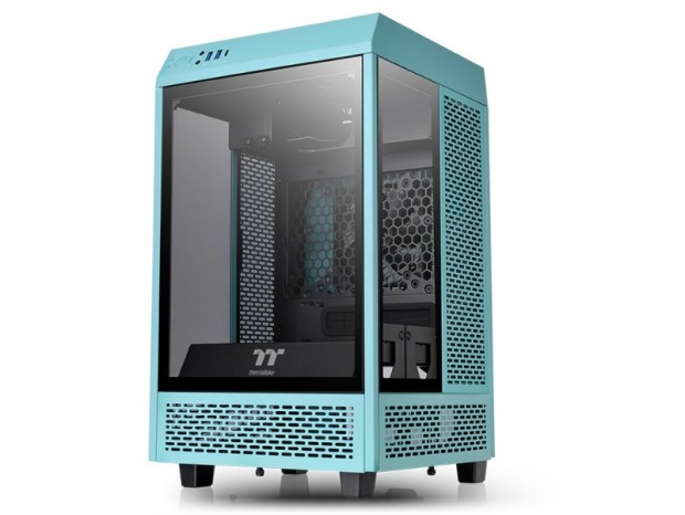 3面強化ガラスのMini-ITXケース、Thermaltake「The Tower 100」にターコイズブルー追加