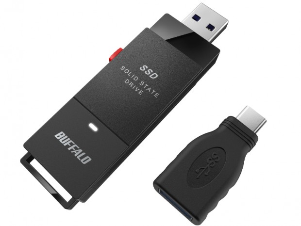 最高転送600MB/secのUSB3.2 Gen.2対応スティック型SSDがバッファローから